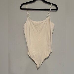 Cream Spaghetti Strap Bodysuit
